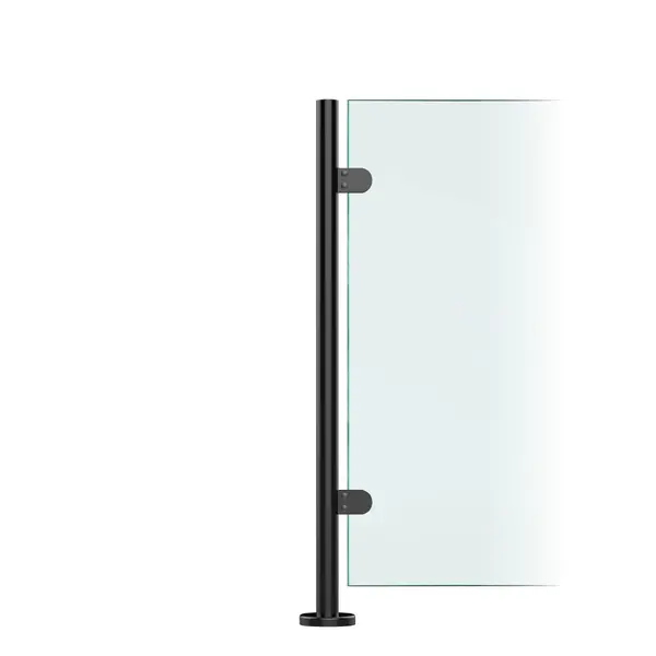 Premier Range Stainless Steel Glass Balustrade Black End Post (1100mm X 42.4mm X 2mm)