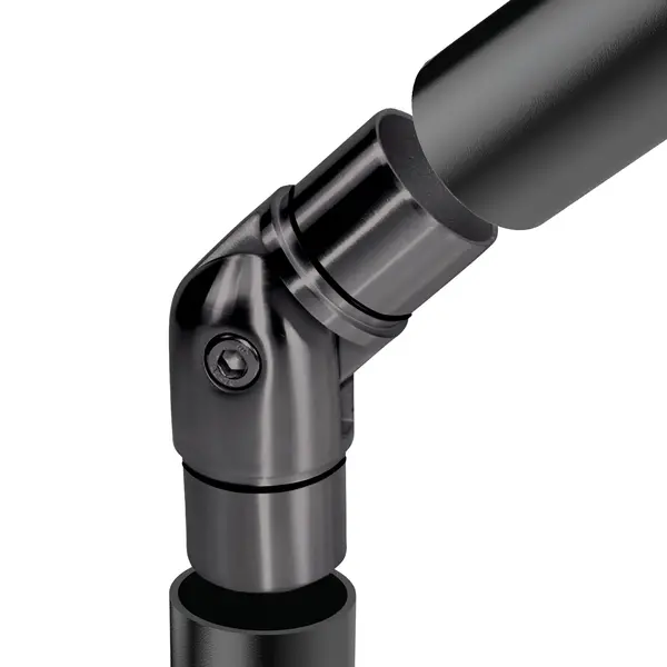 Premier Range Stainless Steel Glass Balustrade Handrail Adjustable Elbow In Black 42.4mm