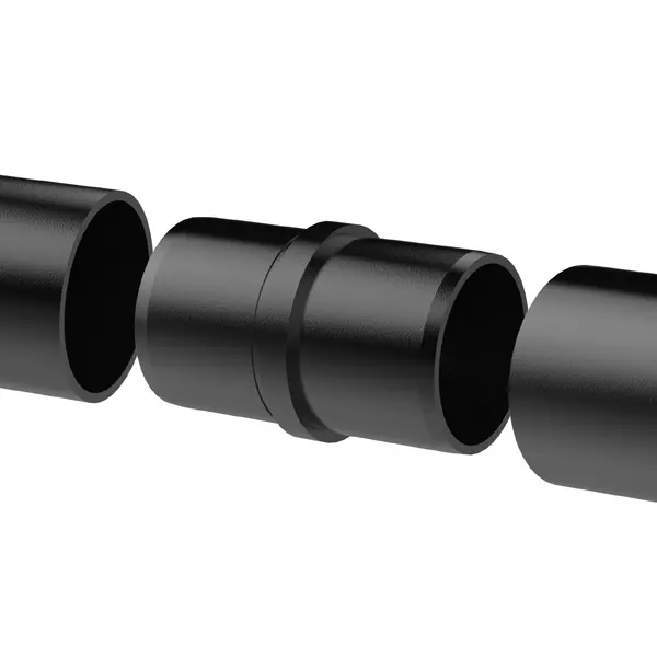 Premier Range Stainless Steel Glass Balustrade Handrail Inline Connector In Black 42.4mm
