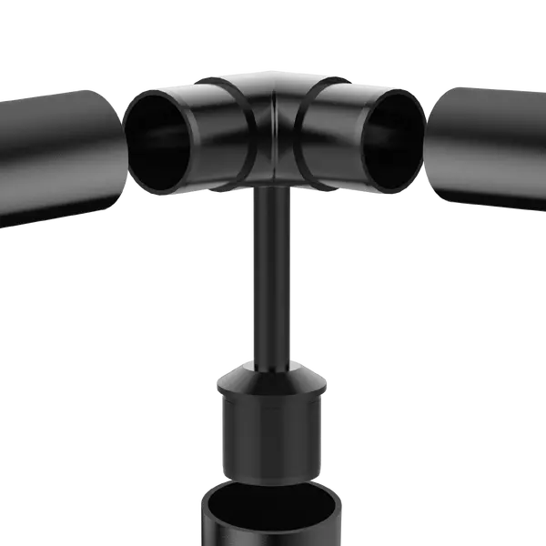 Premier Range Stainless Steel Glass Balustrade Handrail Bracket Saddle In Black 90 Degree Corner