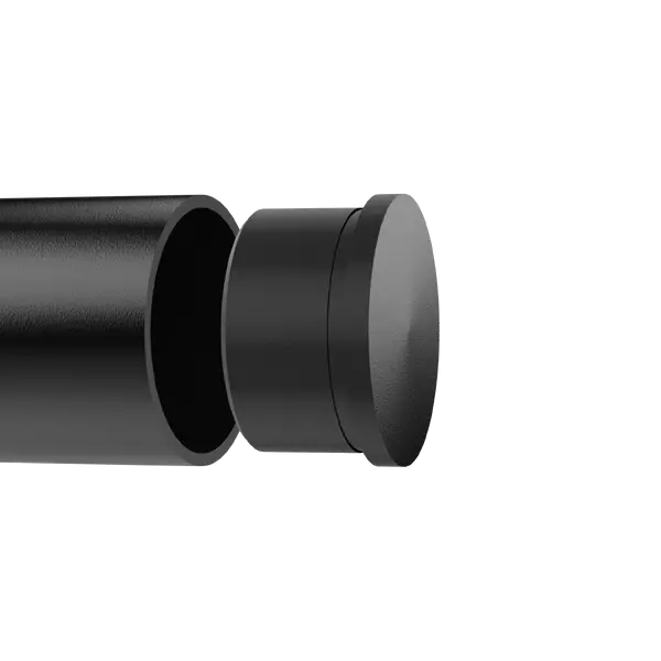 Premier Range Stainless Steel Glass Balustrade Handrail End Cap In Black