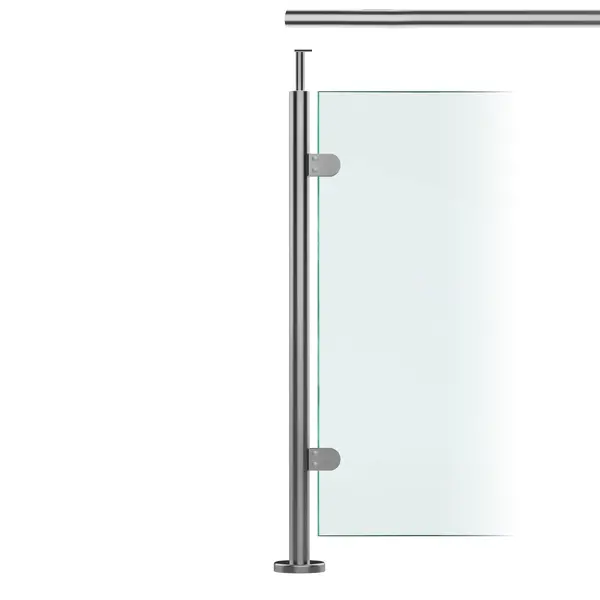 Premier Range 316 Stainless Steel Glass Balustrade End Post for Rail (1100mm X 42.4mm X 2mm)
