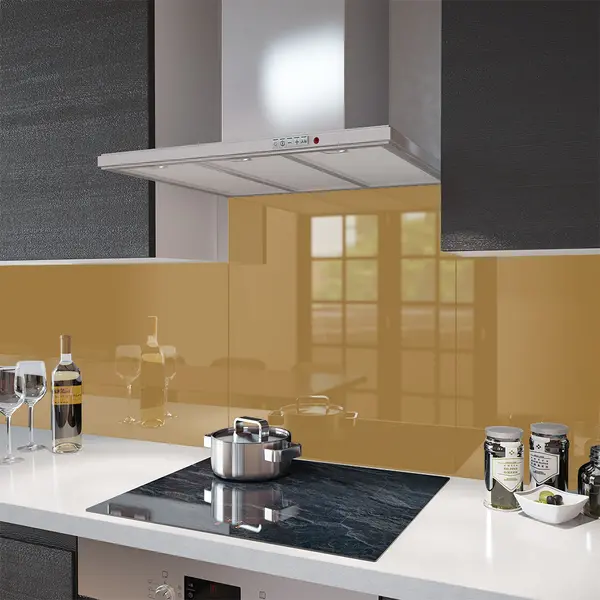 Beige - Kitchen Glass Splashback - 30cm Wide x 40cm High