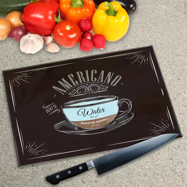 Glass Chopping Board - Worktop Saver In Americano Coffee
