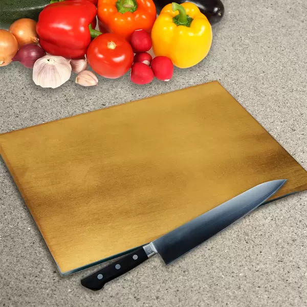 Glass Chopping Board - Worktop Saver In Antique Gold