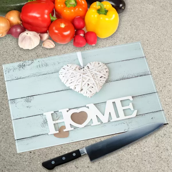 Glass Chopping Board - Worktop Saver In Home Is Where The Heart Is