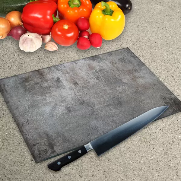 Glass Chopping Board - Worktop Saver In Polished Concrete