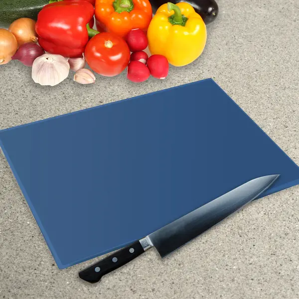 Capri Blue Glass Chopping Board - Premier Colour Worktop Saver - Made By Premier Range