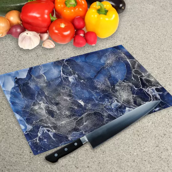 Glass Chopping Board - Worktop Saver In Liquid Galaxy