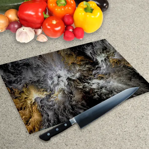 Glass Chopping Board - Worktop Saver In Storm