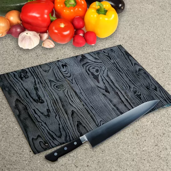 Glass Chopping Board - Worktop Saver In Black Ash