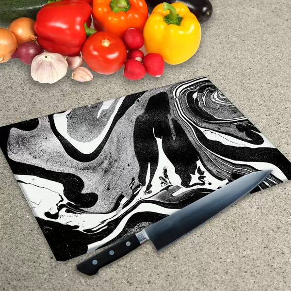 Glass Chopping Board - Worktop Saver In Liquid Onyx