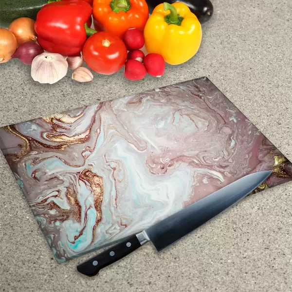 Glass Chopping Board - Worktop Saver In Liquid Stone