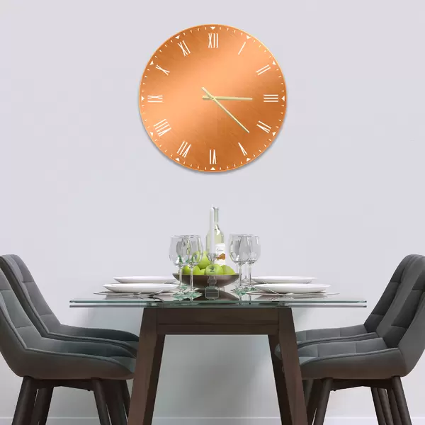 Glass Clock in Brushed Copper - 30cm Wide