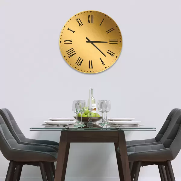 Glass Clock in Brushed Gold - 30cm Wide