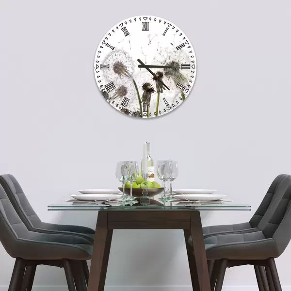 Glass Clock in Dandelion Clocks - 30cm Wide