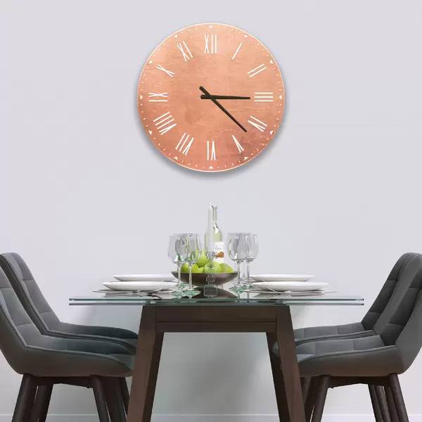 Glass Clock in Distressed Copper - 30cm Wide