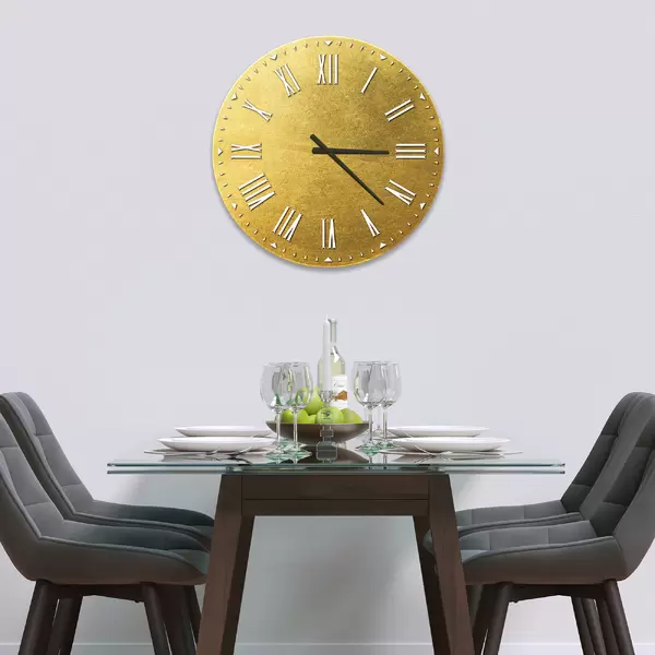 Glass Clock in Gold Leaf - 30cm Wide
