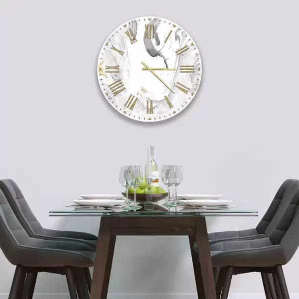 Glass Clock in Liquid Azurite - 30cm Wide