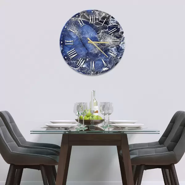 Glass Clock in Liquid Galaxy - 30cm Wide