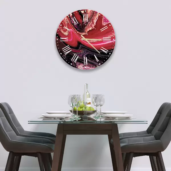 Glass Clock in Liquid Lava - 30cm Wide