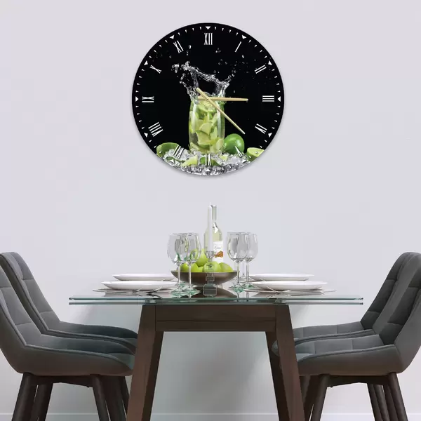 Glass Clock in Mojito - 30cm Wide