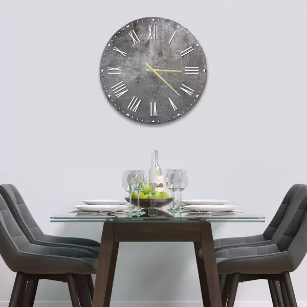 Glass Clock in Polished Concrete - 30cm Wide