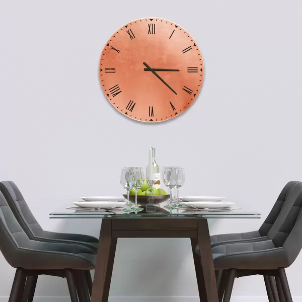 Glass Clock in Rose Gold - 30cm Wide