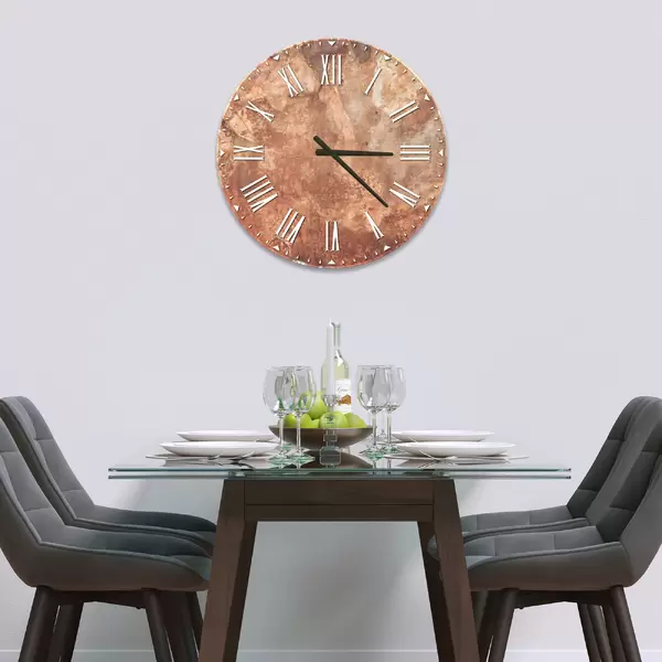 Glass Clock in Rustic Copper - 30cm Wide