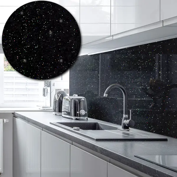 Sparkle Acrylic Sheet - Painted in Black - 5mm sample