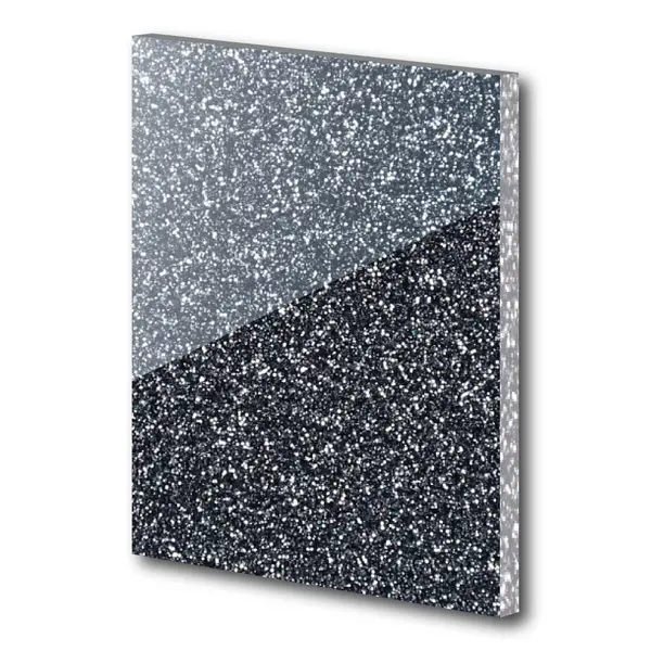 Acrylic Sheet Glitter - In Anthracite Grey - 3mm A5