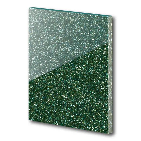Acrylic Sheet Glitter - In Emerald Green - 3mm A4