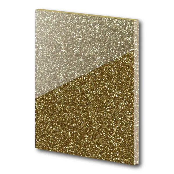 Acrylic Sheet Glitter - In Gold - 3mm sample