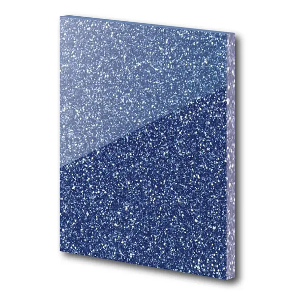 Acrylic Sheet Glitter - In Midnight Blue - 3mm 500mm by 500mm