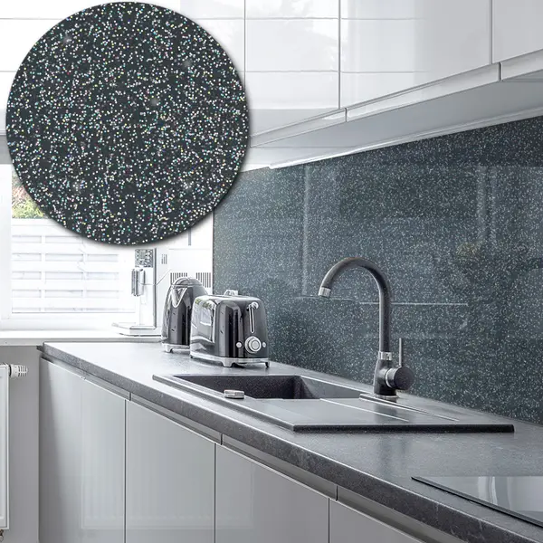 Sparkle Acrylic Splashback - Painted in Anthracite Grey - 5mm sample
