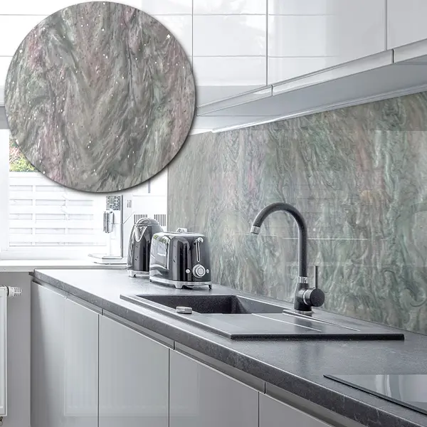 Acrylic Marble Splashback In Pearl - 5mm 1000mm by 1000mm