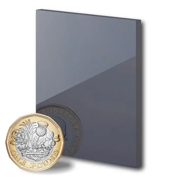 Acrylic Mirror In Smoke Grey - 3mm sample