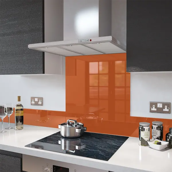 Orange - Kitchen Glass Splashback - 90cm Wide x 75cm High