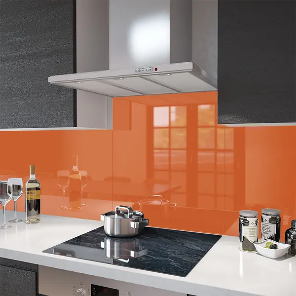 Orange - Kitchen Glass Splashback - 30cm Wide x 40cm High
