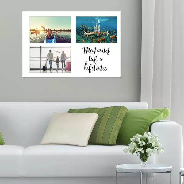 Photo Collage Glass Wall Art - 70cm Wide x 40cm High
