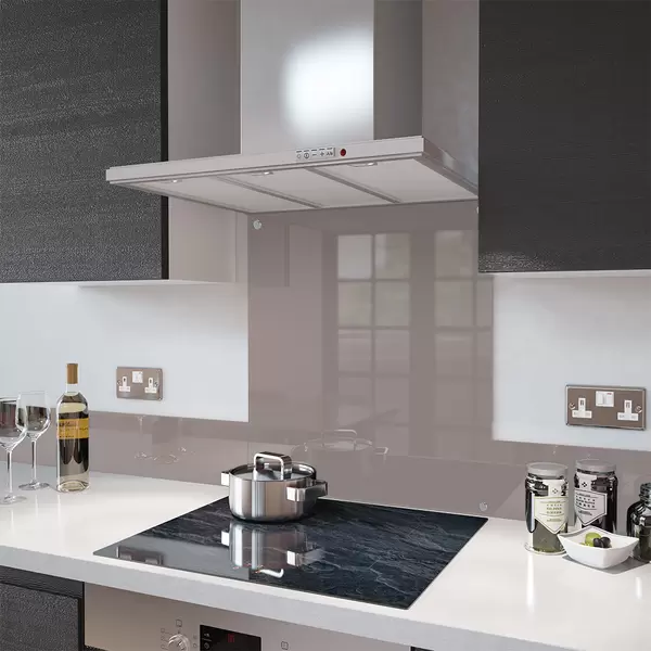 Cappuccino - Kitchen Glass Splashback With Fixing Holes - 60cm Wide x 75cm High