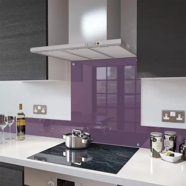 Lilac - Kitchen Glass Splashback With Fixing Holes - 60cm Wide x 75cm High