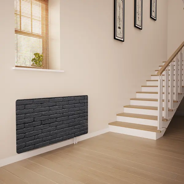 Glass Radiator Cover in Black Brick - Extra Small