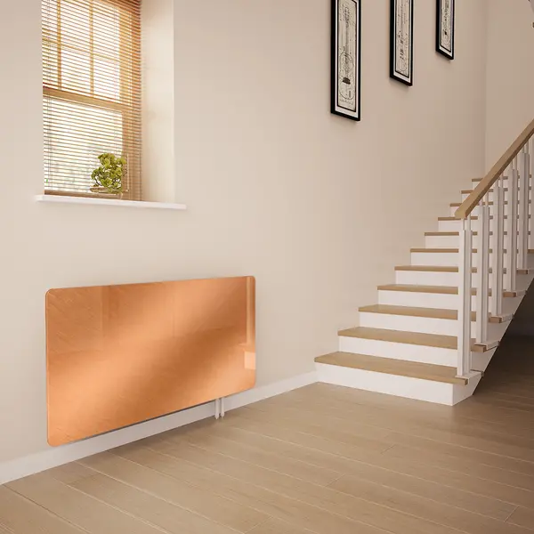 Glass Radiator Cover in Brushed Copper - Extra Small