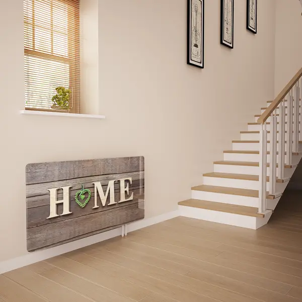 Glass Radiator Cover in Home and Green Heart - Extra Small