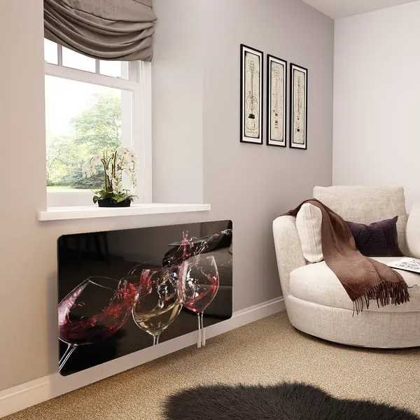 Glass Radiator Cover in 3 Glasses Of Wine - Extra Small