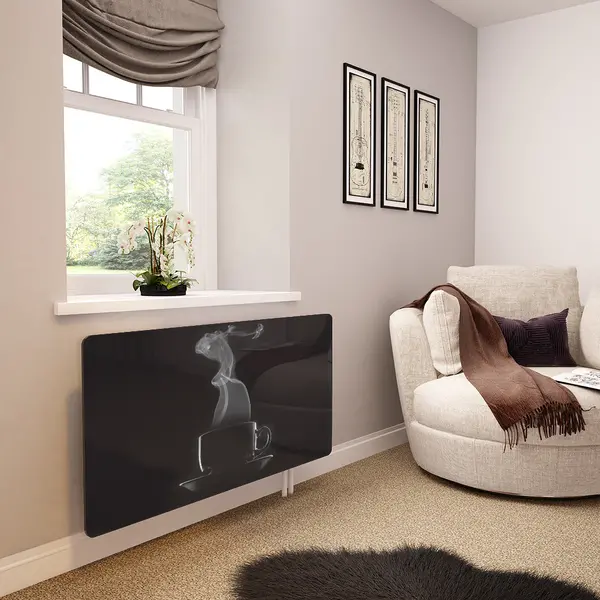 Glass Radiator Cover in Black Coffee Cup - Extra Small