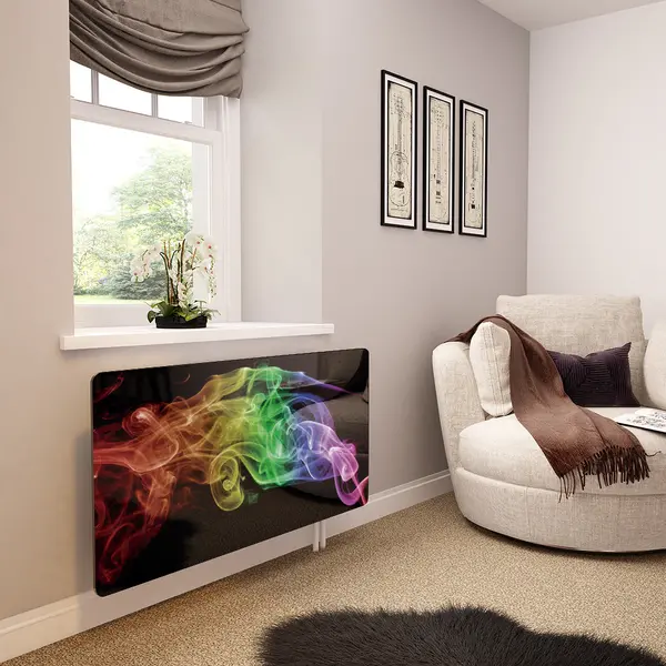 Glass Radiator Cover in Black Rainbow Smoke - Extra Small