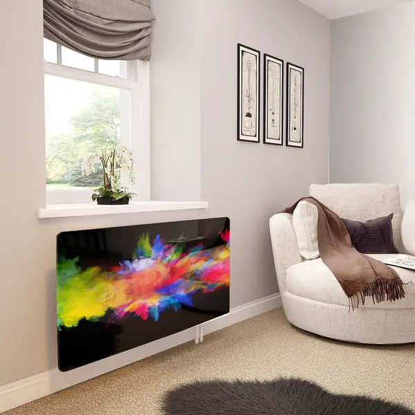 Glass Radiator Cover in Colour Fusion on Black - Extra Small