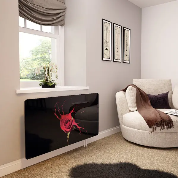 Glass Radiator Cover in Paint Drip Rose - Extra Small